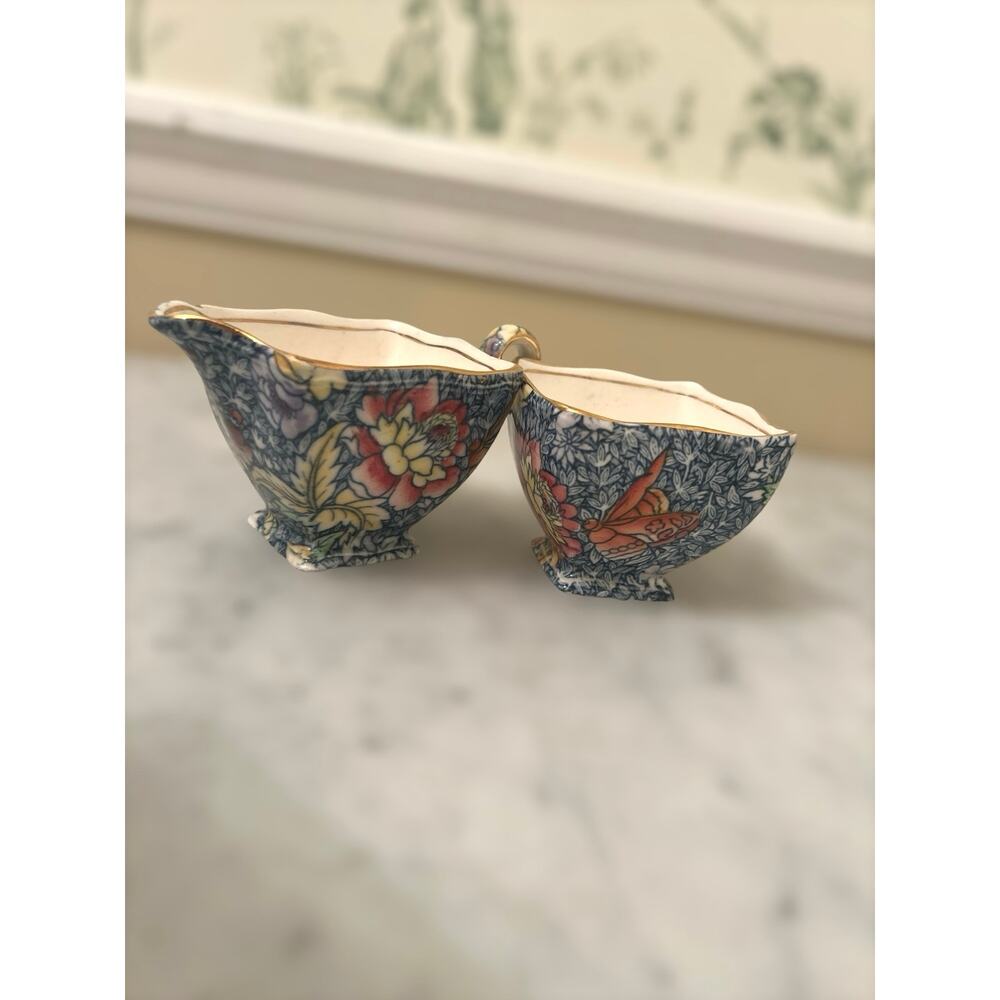 Royal Winton Chintz Open Sugar Bowl And Creamer Made In England